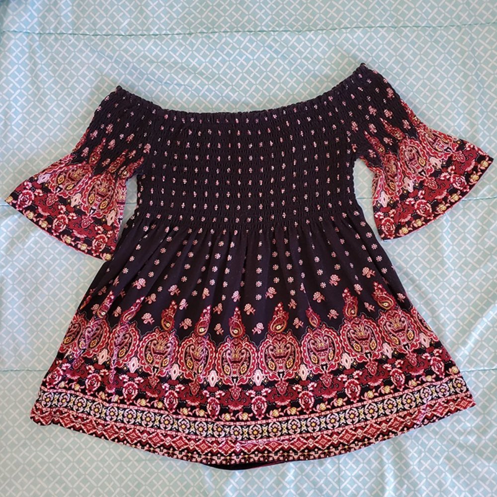 Xhilaration Off Shoulder Peasant Top